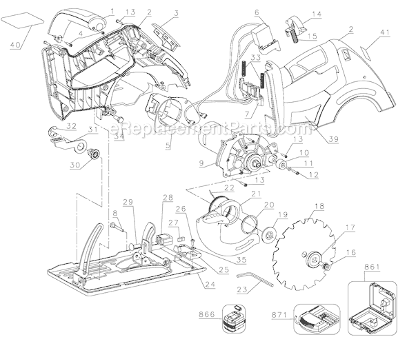 Page A Diagram and Parts List for CS180B Type 2 Black and Decker Circular Saw
